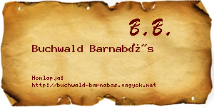 Buchwald Barnabás névjegykártya